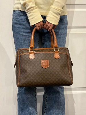 CELINE / vintage macadam mini boston bag.