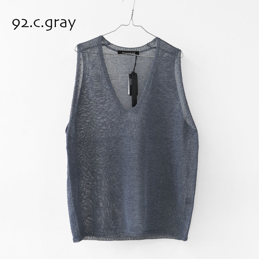 mizuiro ind [ミズイロ インド] wide V neck vest [1-220062] ワイドV