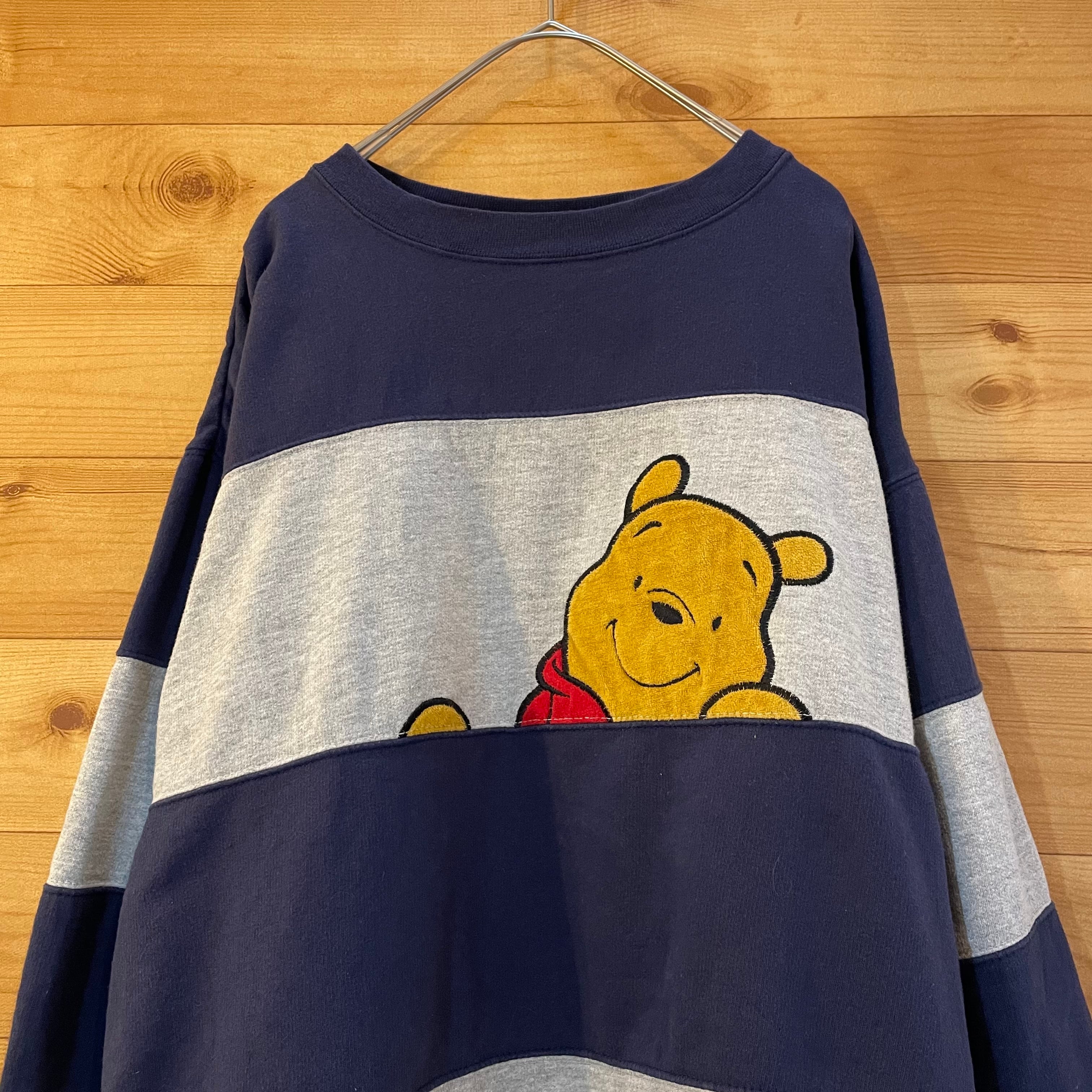 Disney】Pooh プーさん 刺繍 スウェット トレーナー ディズニー L