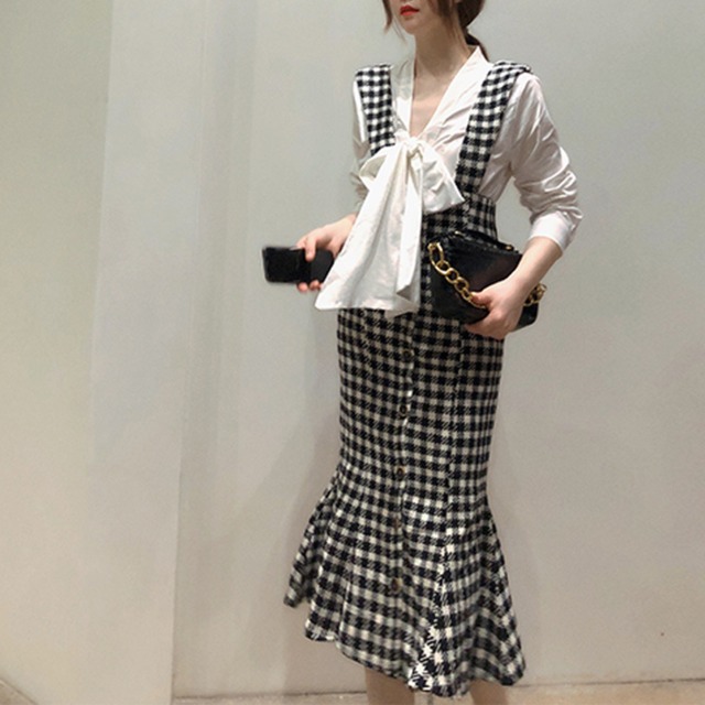 ギンガムチェック マーメイドジャンスカ B19