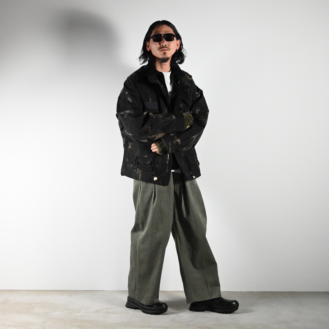 Leh / Photographer Jacketにbarbell object / leather jktコーディネート