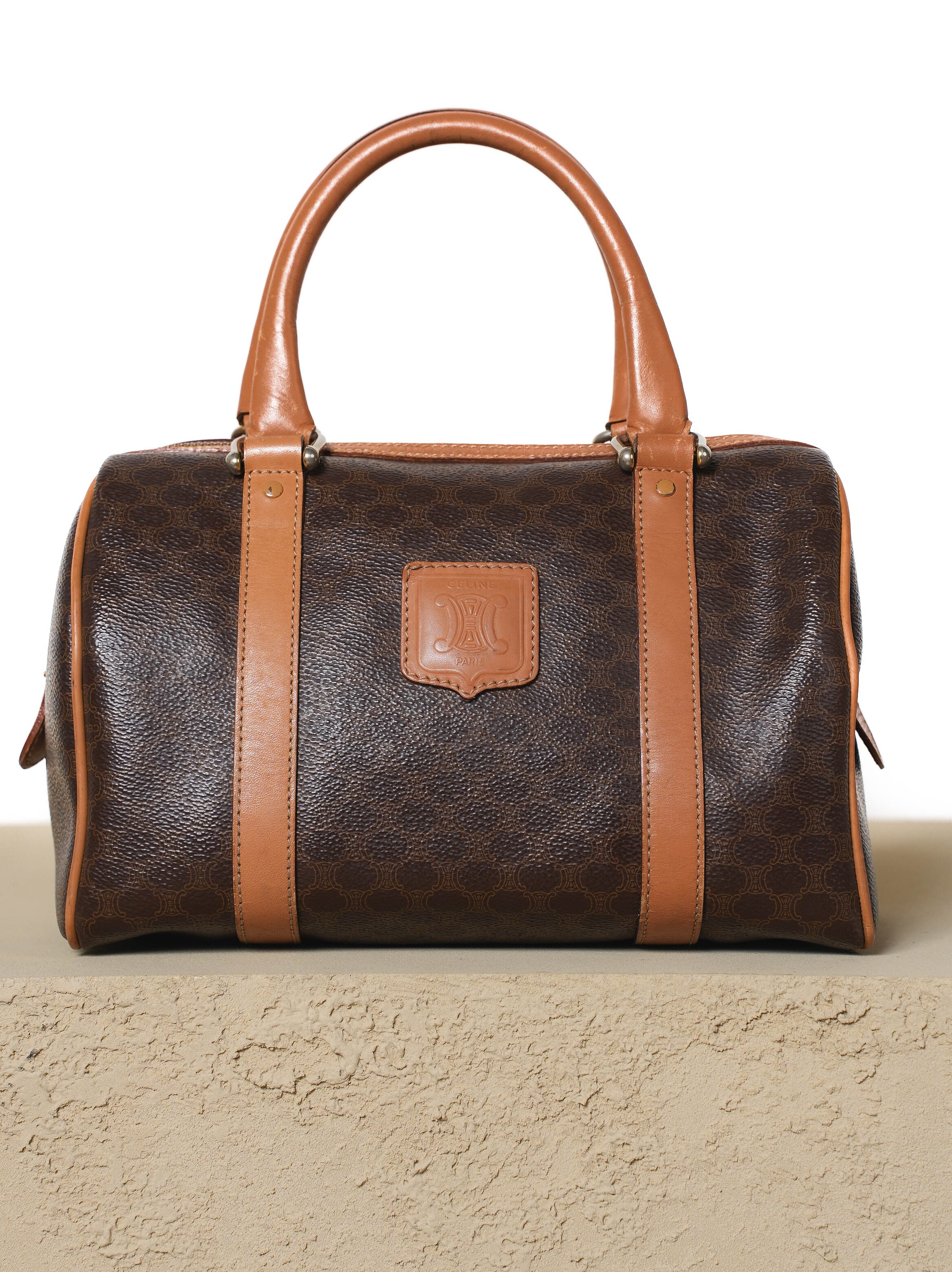 CELINE マカダム柄 ミニボストンバック CELINE セリーヌ マカダム柄 w26 ミニボストンバッグ | Raum Vintage