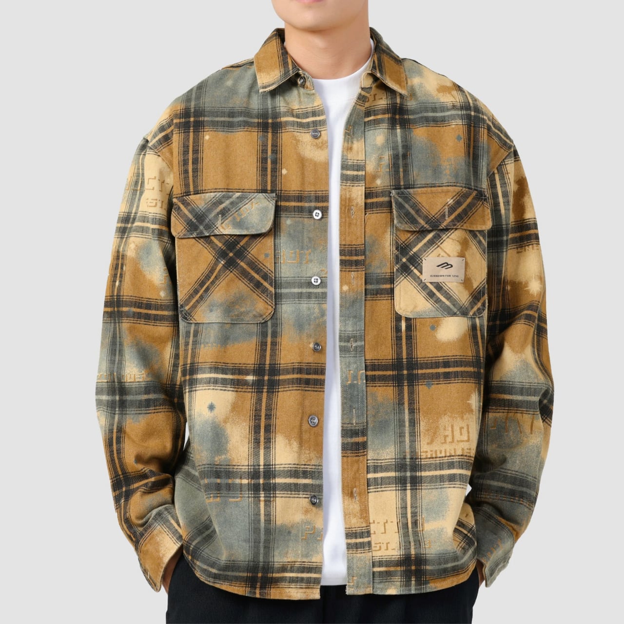 チェック柄 オーバーサイズ ボックスシルエットシャツ 00135