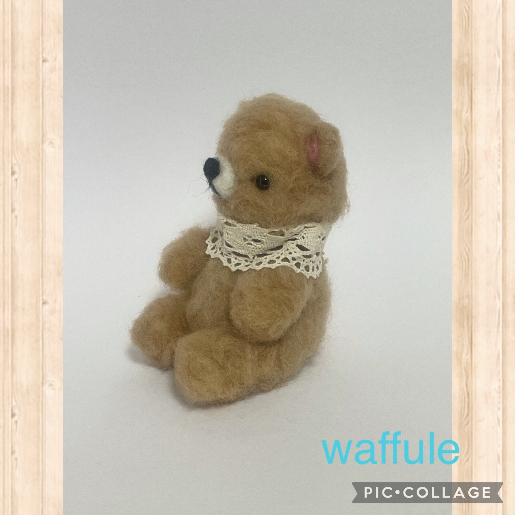 羊毛フェルト ふわふわベアさん | はんどめいど雑貨 waffule