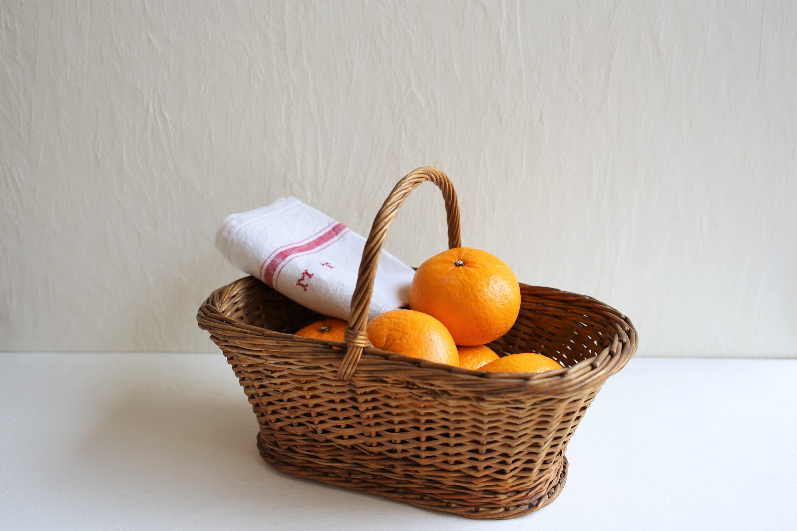 フランス アンティーク ヴィンテージ パニエ 約35cm N-03629