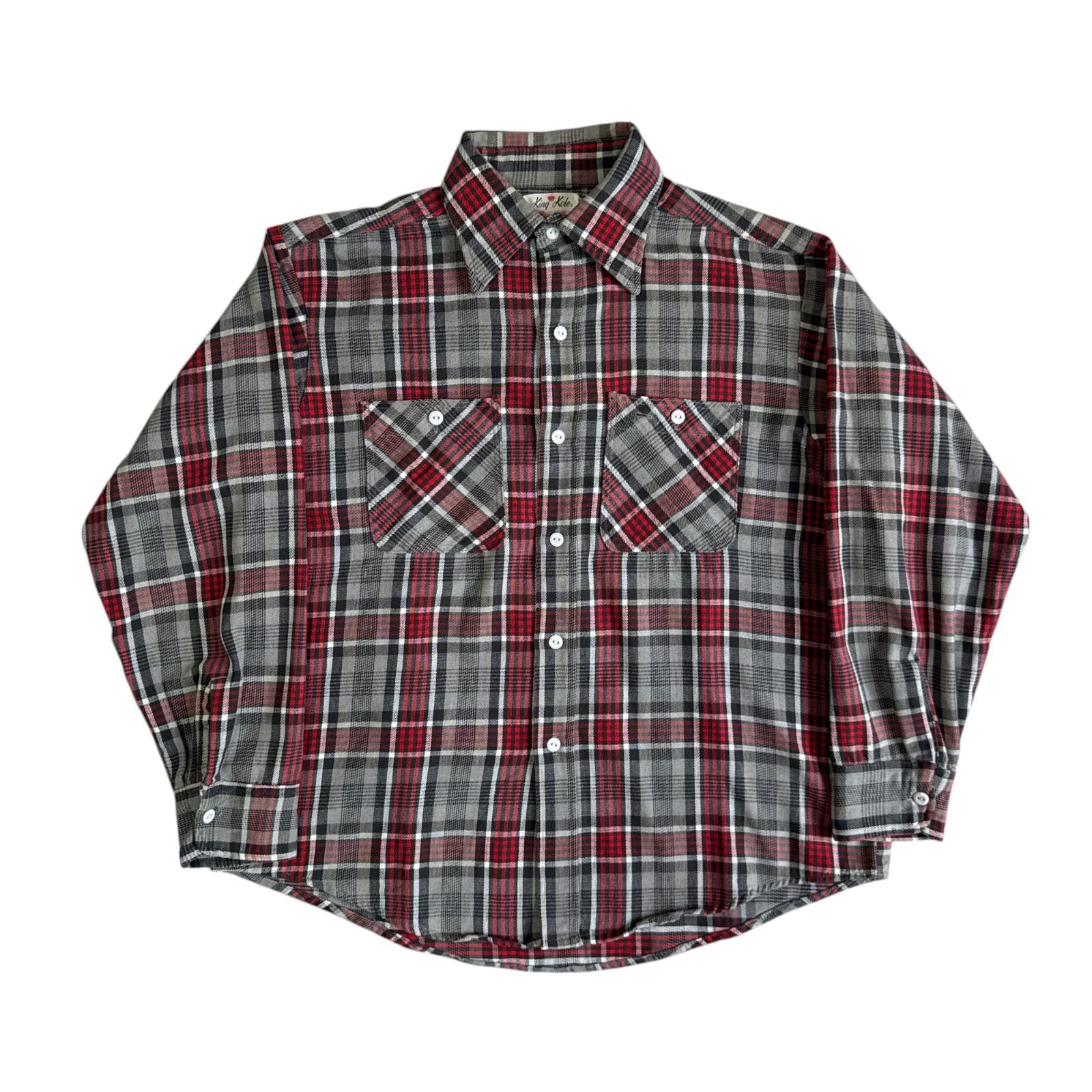 90s USA製 Gander Mountain ブロックチェック ネルシャツ 90s Gander Mountain ヘビーネルシャツ 青 黒 白 ブロックチェック M