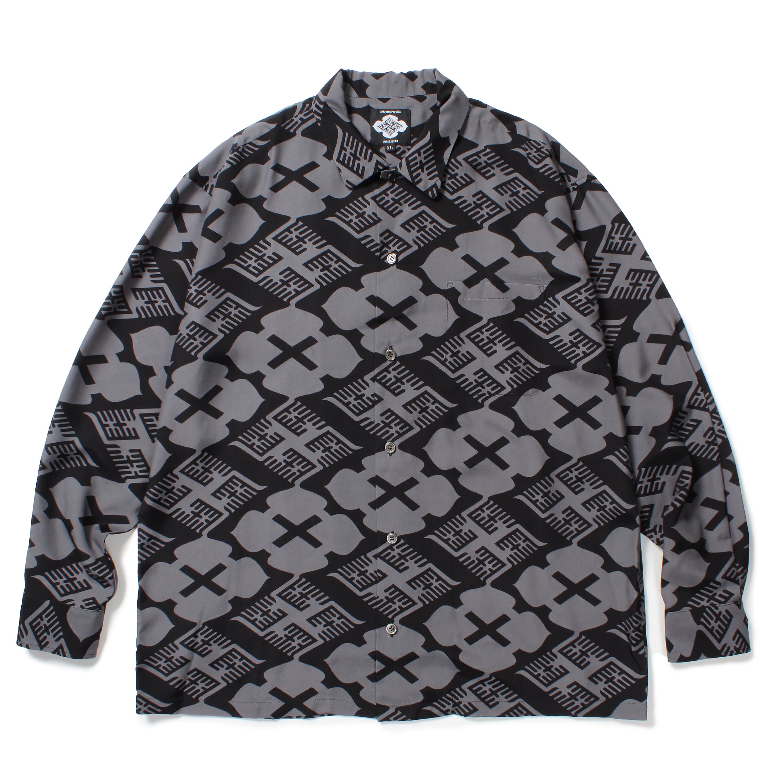 GAKKIN × BUDSPOOL 花罰家紋 JACQUARD SWEATER黒