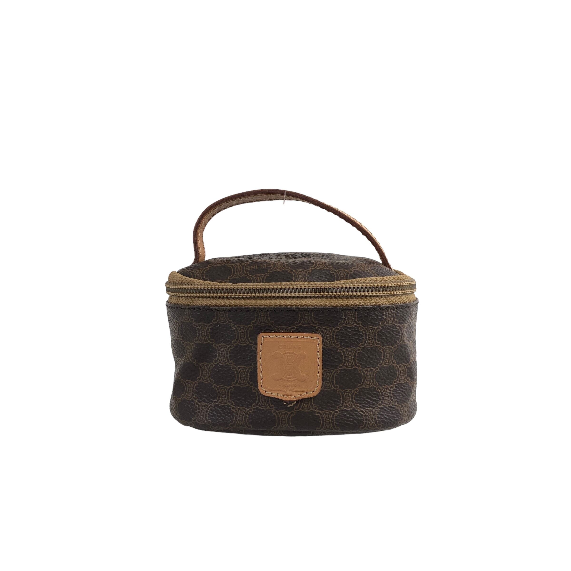 CELINE セリーヌ マカダム ロゴ レザー ポーチ ブラウン vintage