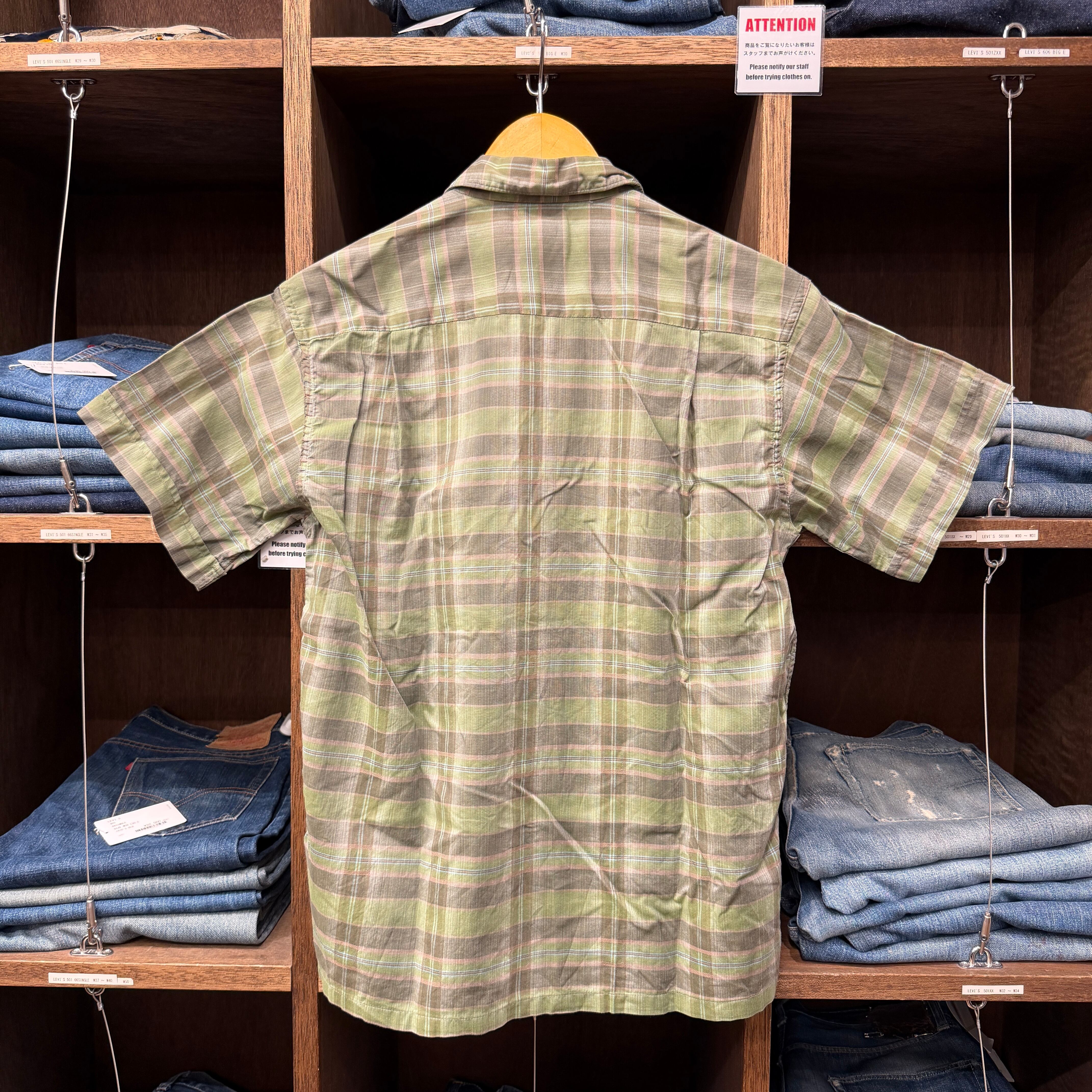60s ヴィンテージ Lanier by Oxford チェックシャツ Mサイズ 1960'S VINTAGE LANIER S/S COTTON CHECK SHIRT | safarionline