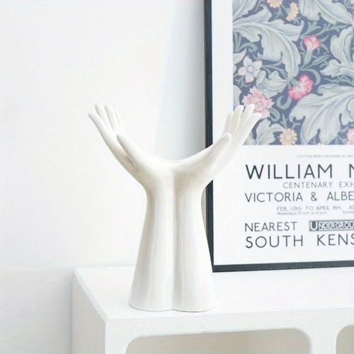 花瓶 手 両手の形の花瓶 フラワーポット ホワイト おしゃれ インテリア デスクトップ装飾 玄関装飾 リビング装飾 オブジェ