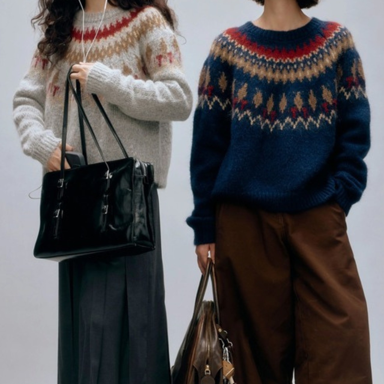 柄編みクルーネック ニット   F0014 - 4