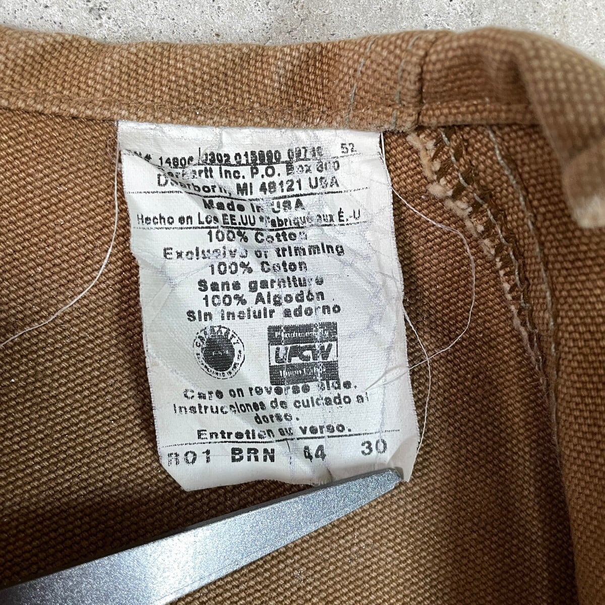 90年代 USA製 Carhartt カーハート ダック地 ダブルニー