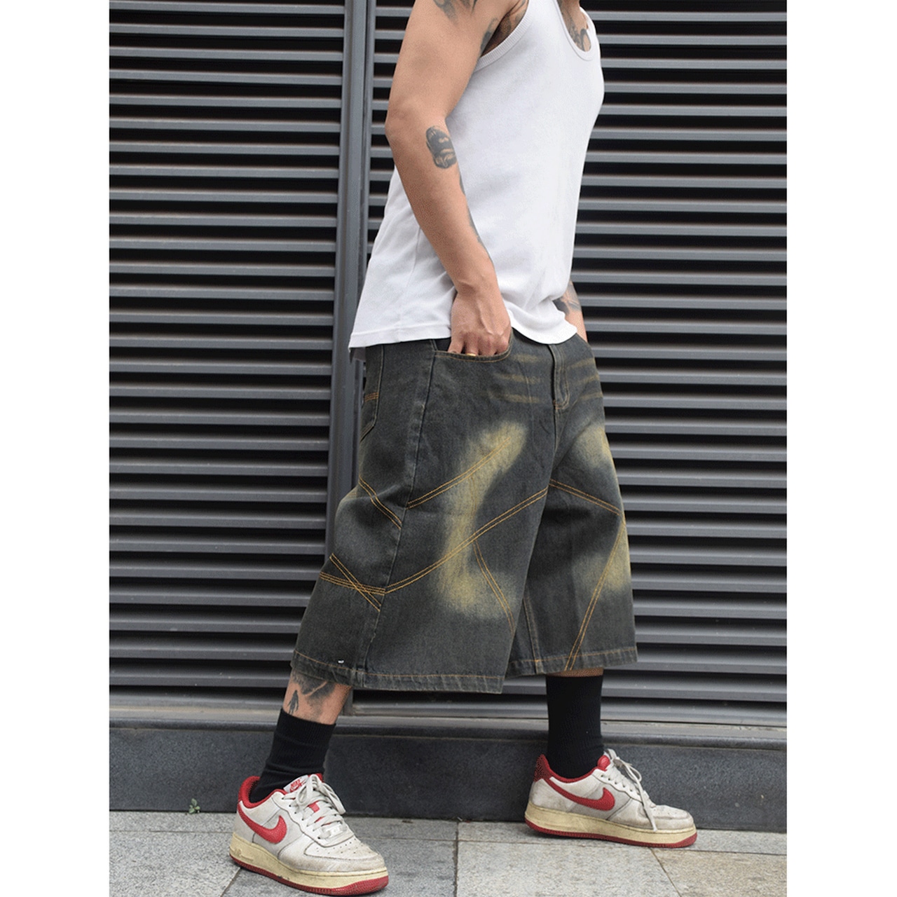 ストリート Chicano デニムショーツ P205