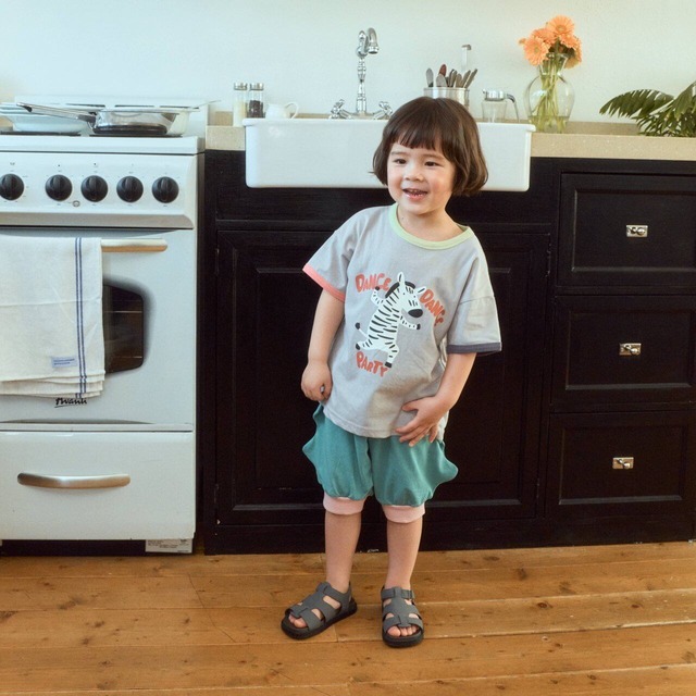 《予約》1st blue ¨ dinosaur 6/4 length pants ¨ 26summer