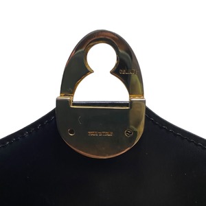 vintage CELINE black leather shoulder bag