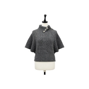 Button high neck knit