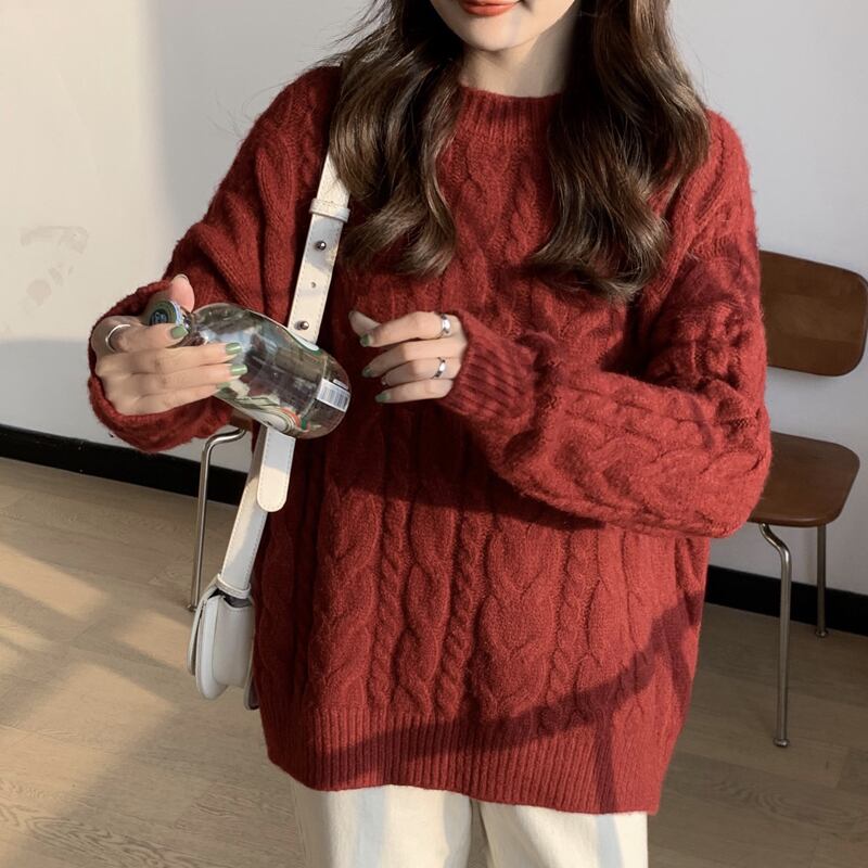 オータムウィンターセーター レディースルーズスタイルジャケット 秋物 冬物 試着室83241521188