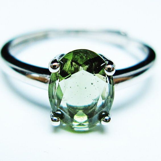 モルダバイト リング 指輪 13号 フリーサイズ 一点物 メール便可 [M便 1/20] 199-471