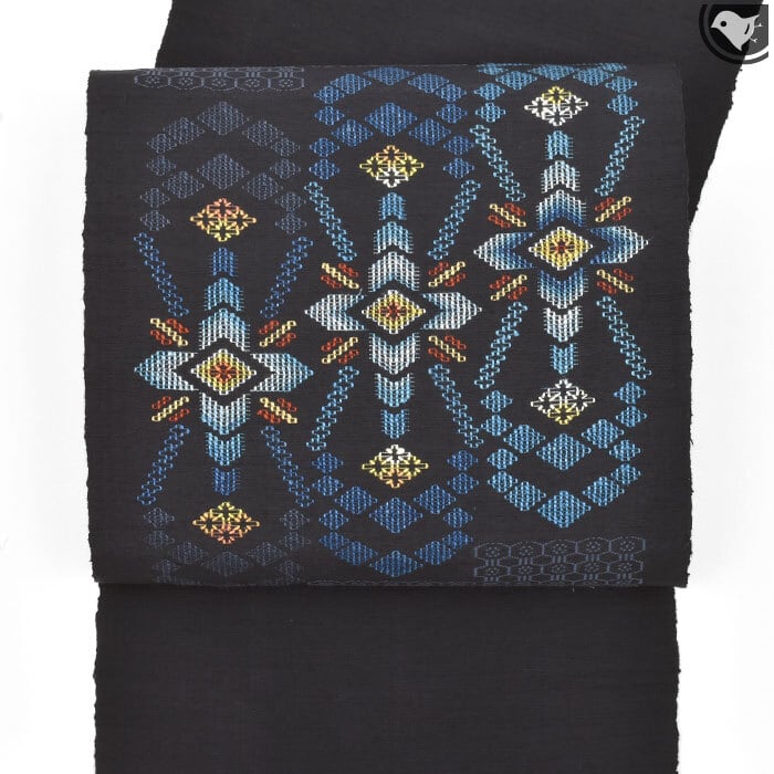極美品】沖縄県指定無形文化財 南風原花織 紬地 草木染め 手織り
