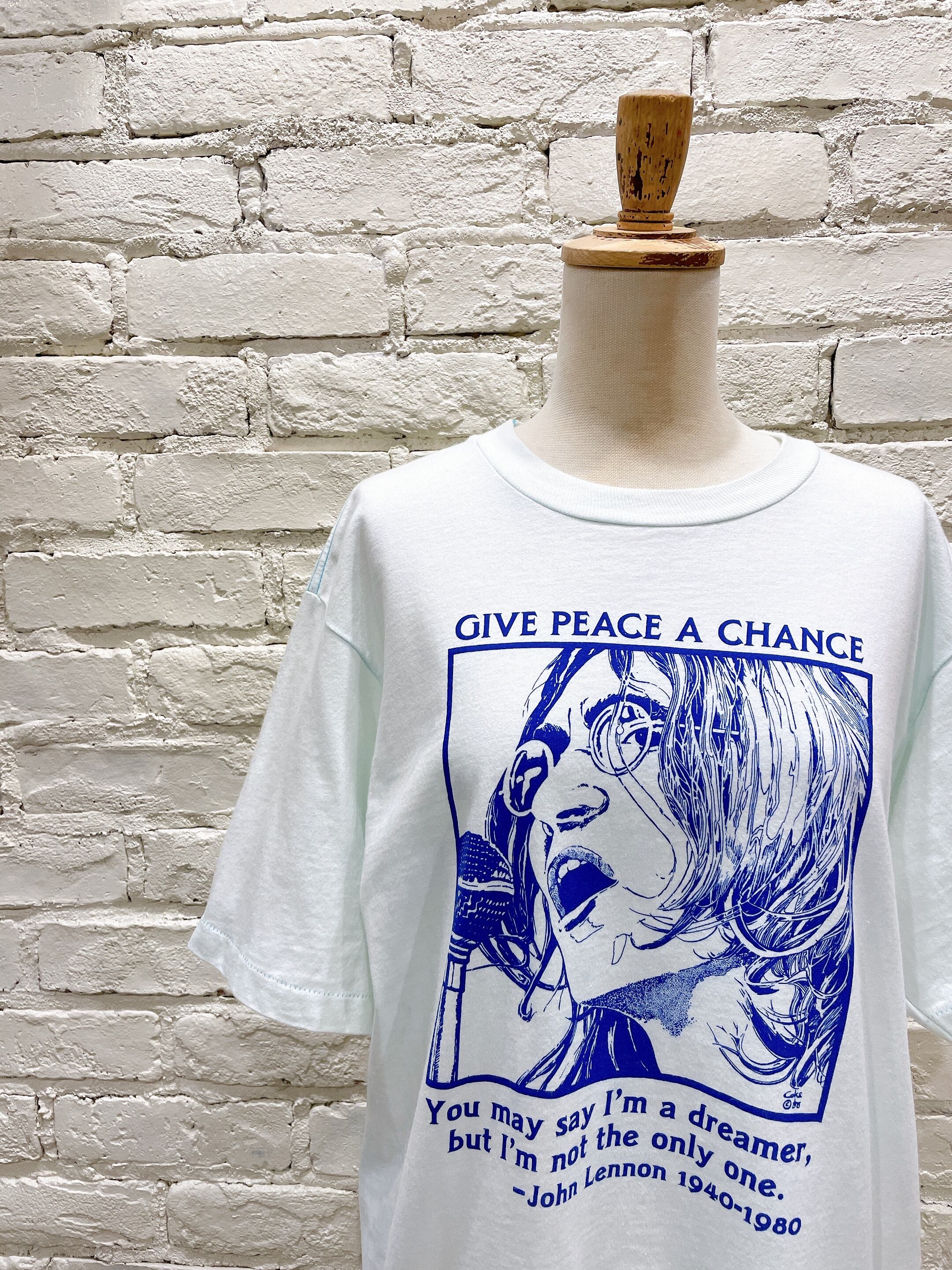 90年代 John Lennon ”GIVE PEACE A CHANCE” メモリアルTシャツ USA製 
