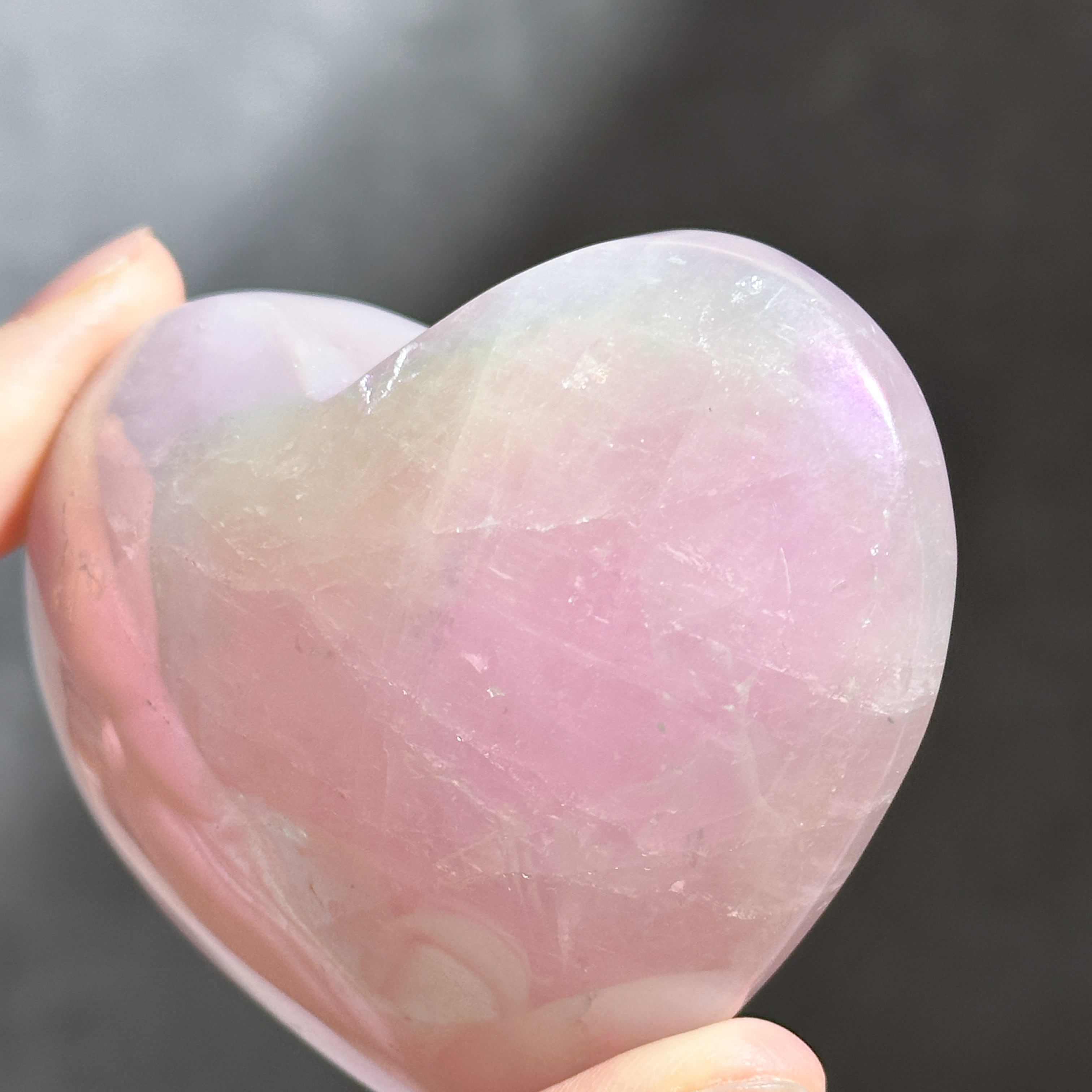 Big♡エンジェルオーラローズクォーツ ハート73♡ Angel Aura Rose