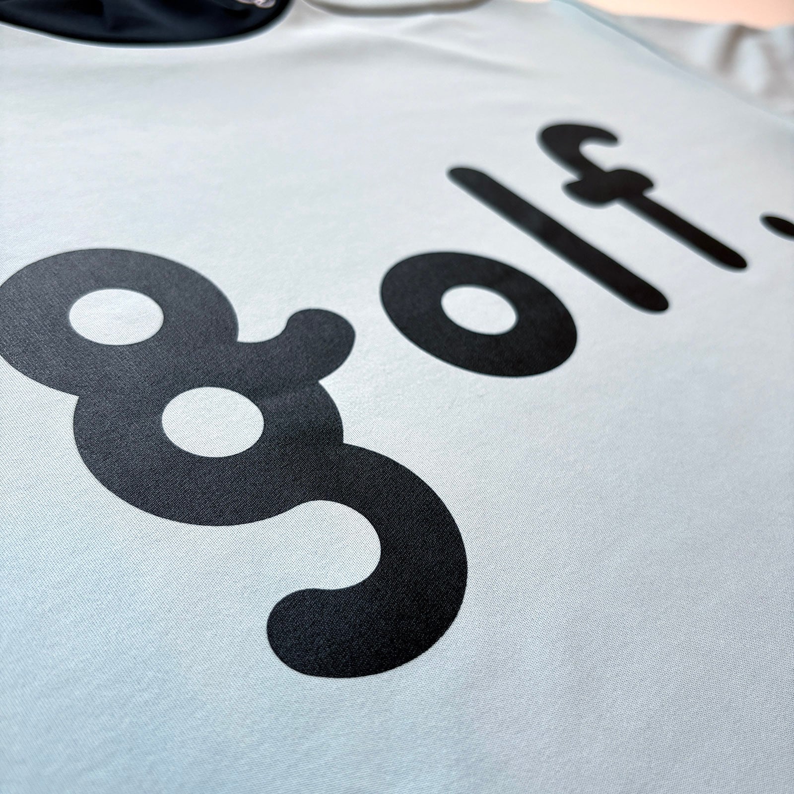 LOGO PRINT MOCK NECK SHIRT - LIGHT BLUE / BLACK - | 8G SHOOT WEBSTORE