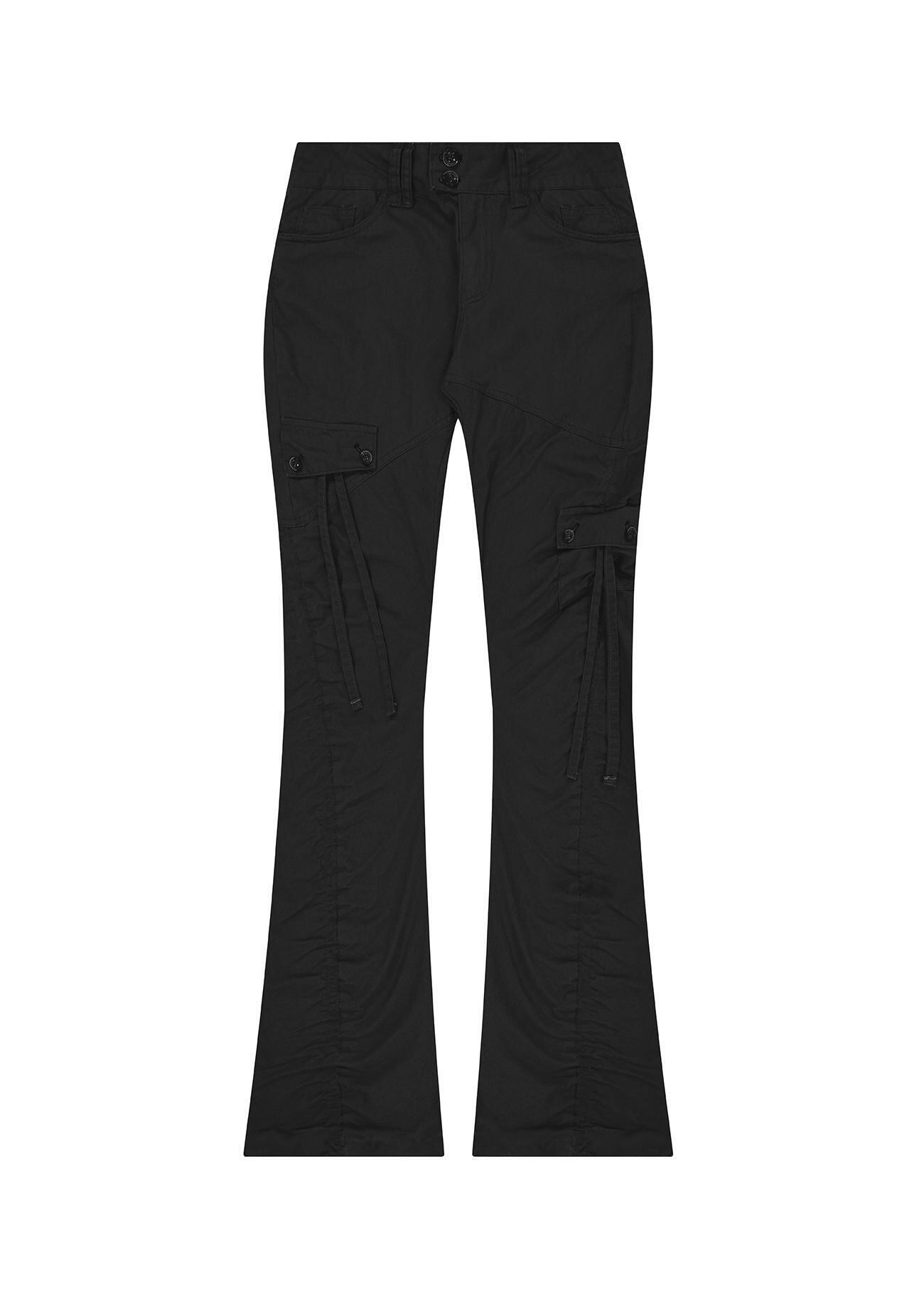 BOHEMIAN SEOUL] WASHED SHIRRING CARGO PANTS, BLACK 正規品 韓国
