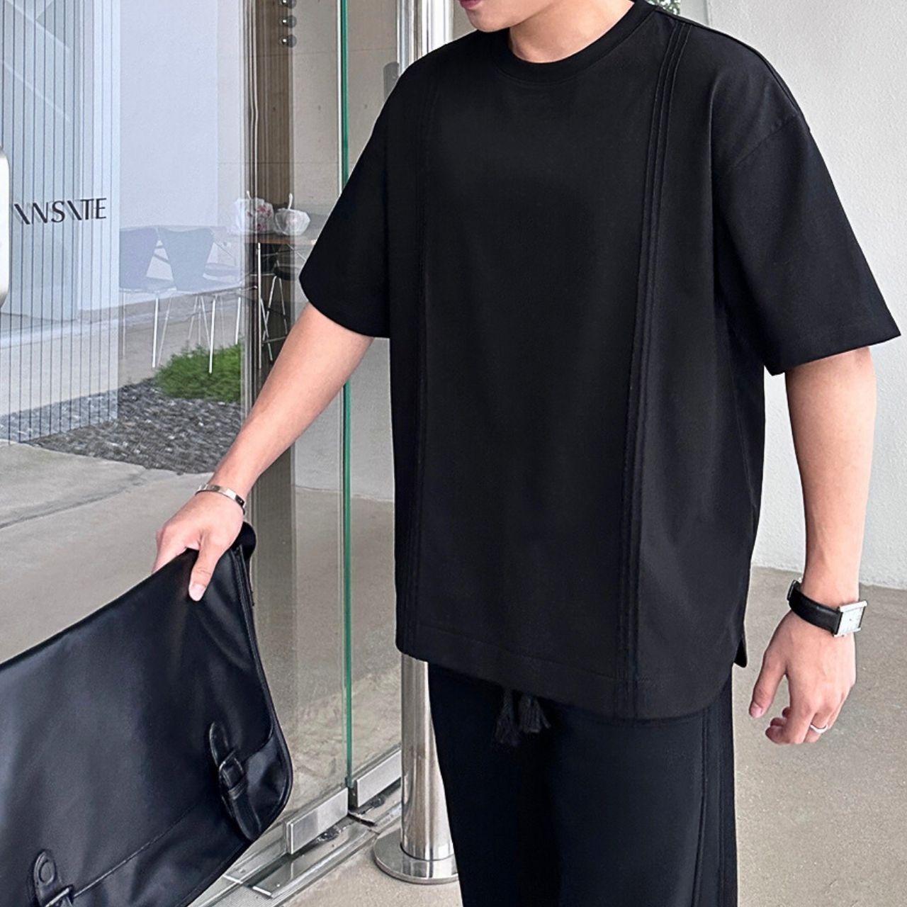 裾カーブ折りポイントTシャツ　MT0490012