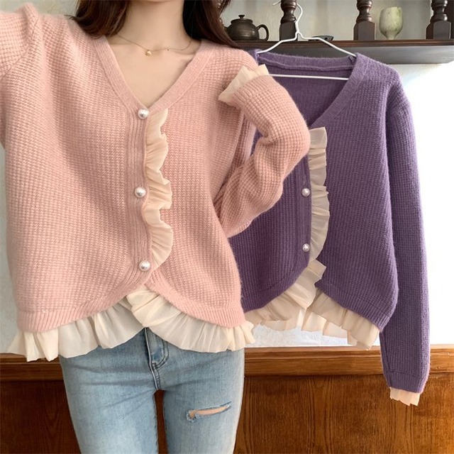 【着用レビュー】トップス レディース カーディガン Vネック 長袖 フリル バイカラー ボタン かわいい 可愛い きれいめ 大人 上品 オシャレ お洒落 おしゃれ 大人可愛い 大人女子 ラブリー キュート エレガント S M L XL 2XL ピンク 春 夏 秋 冬 オールシーズン 誕生日 送料無料 母の日 クリスマス バレンタイン 10代 20代 30代 40代 ママ 通学 通勤 デート ショッピング お出かけ 買い物 インスタ映え 韓国 韓国ファッション 韓国系 コーデ きれいめ 大きいサイズ