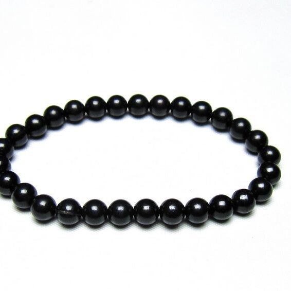 シュンガイト ブレスレット 6mm 一点物 メール便可 111-49674