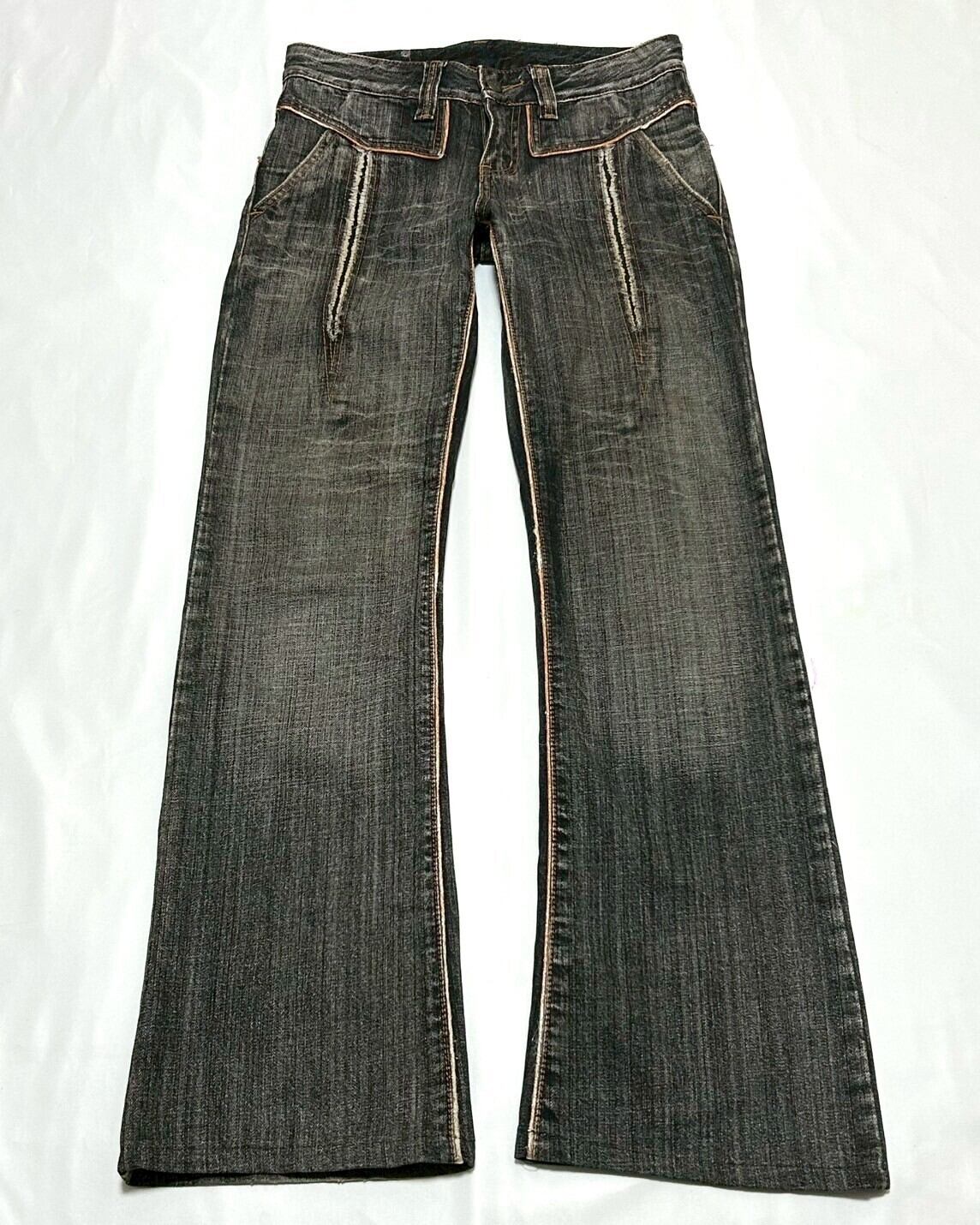 00's semantic design - mud washed bootcut jeans