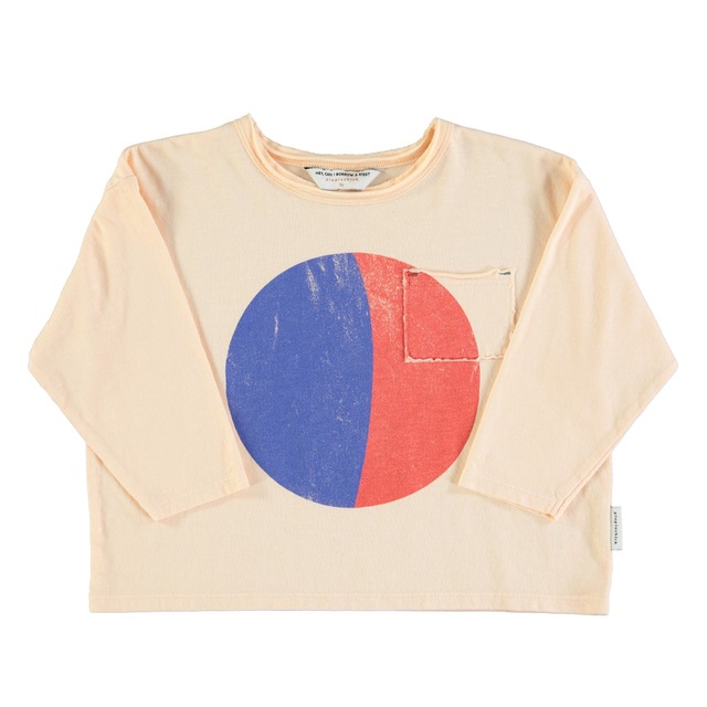 【2y】piupiu chick  23aw　/　ロンT　トップス　コーラル　　circle print