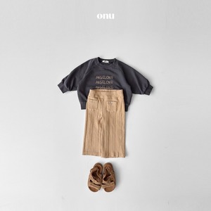 【ONU】 チーズリブパンツ／ベージュ（80~120cm）