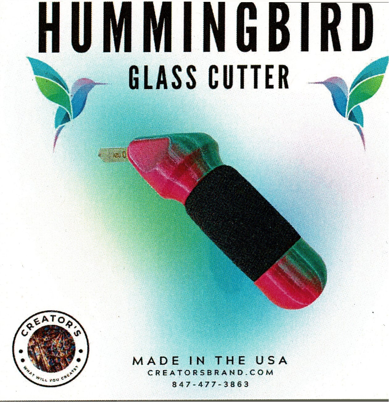 大判ステンドグラス Hummingbird ハミングバードと蘭グラスマスターズ