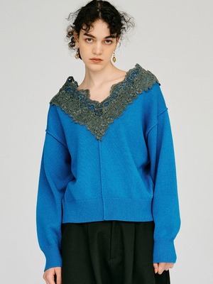 【26AW | WOMEN】PRANK PROJECT プランクプロジェクト / トップス / V-Neck Lace Knit. 31262365904