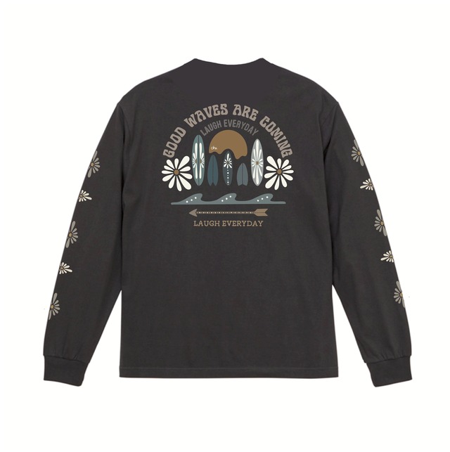 [Longsleeve] flower surf black（在庫限り）