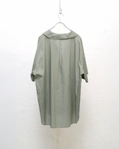 METHO - Open collor flat shirt shortsleeve : Green stripe