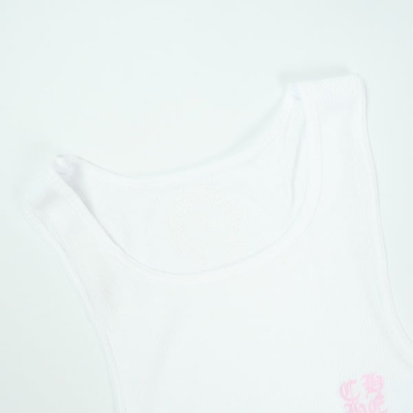 Size【S】 CHROME HEARTS クロム・ハーツ T BAR RIB TANK WHITE/PINK
