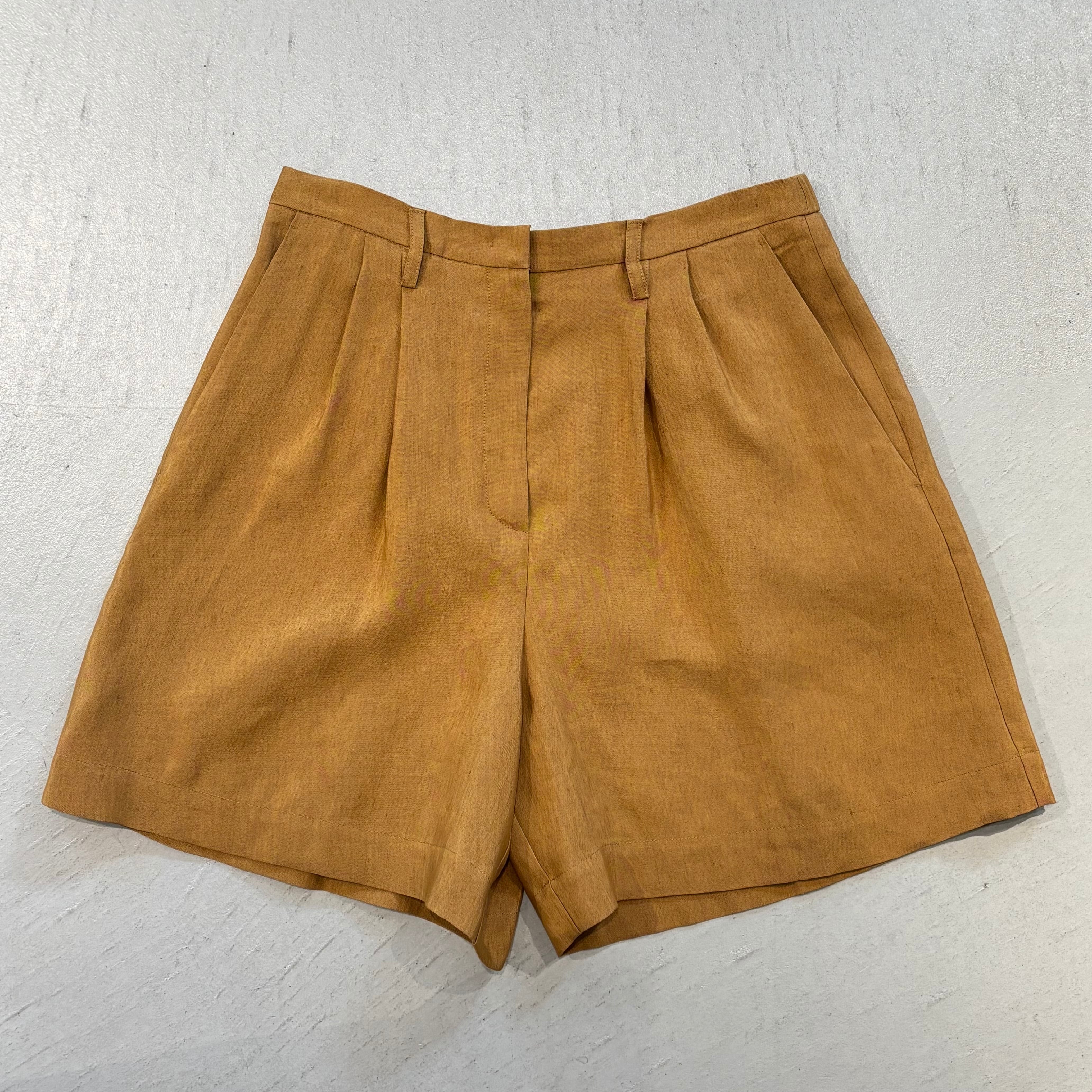 forte_forte LINEN SHORTS GOLD