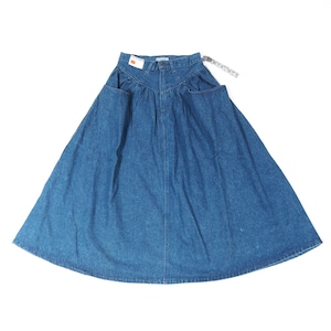【NOS】JORDACHE denim long flare skirt /90's vintage デニムロングスカート フレア ドレープ