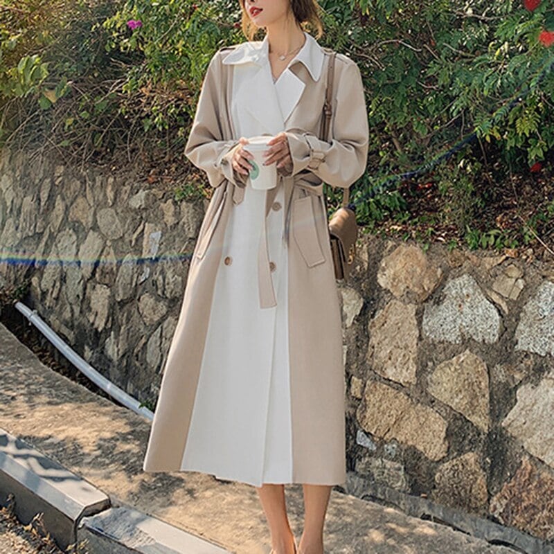 ベージュ ダブルブレスト ロングコート L ZARA ベージュ ダブルブレスト ロングコート - メルカリ