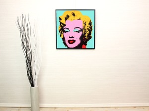 アンディ ウォーホル「マリリン モンロー(オン ブルー グラウンド)1967」展示用フック付ポスター ポップアート 絵画