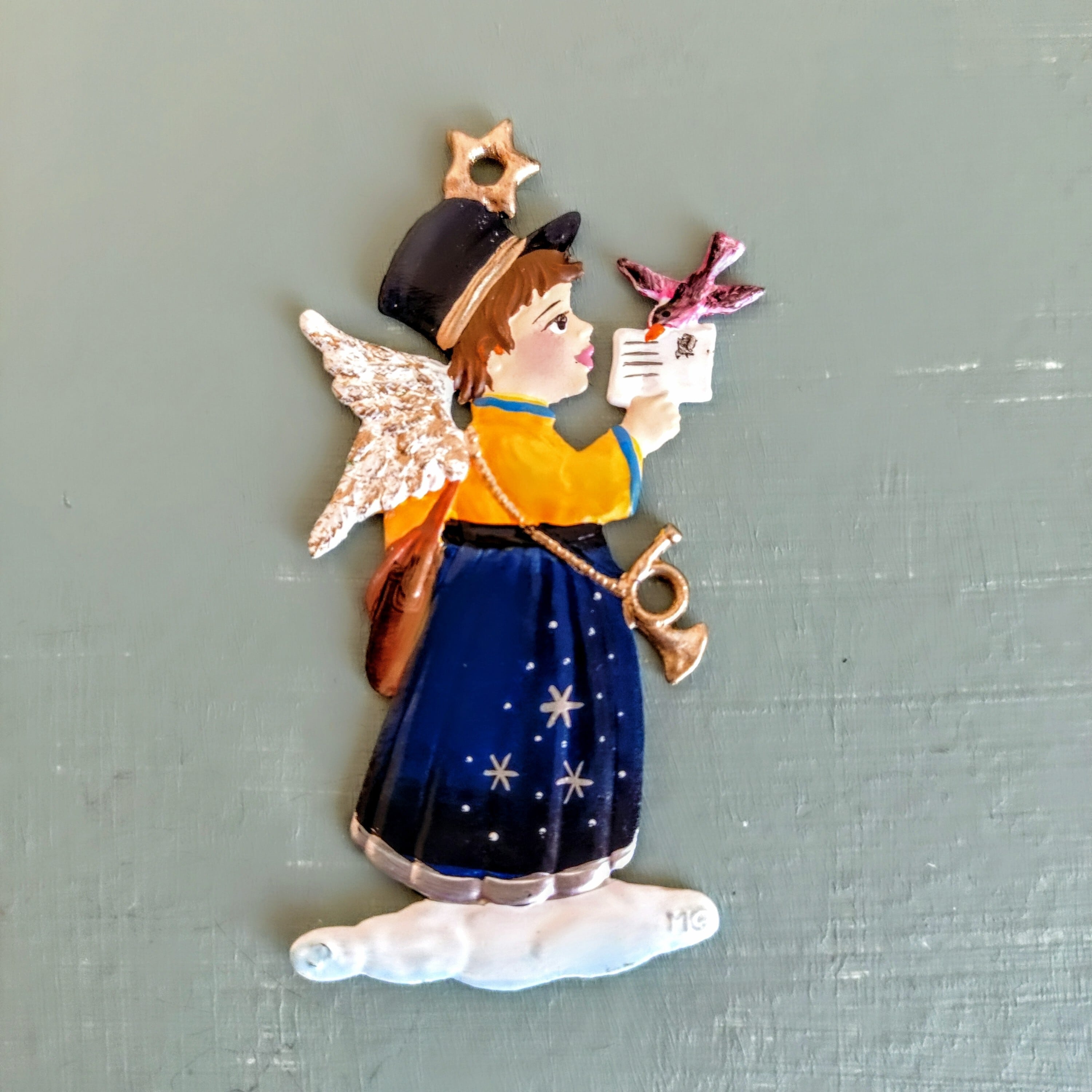 鳩と手紙を持つ天使の使者 オーナメント | POLKA ドイツ工芸品