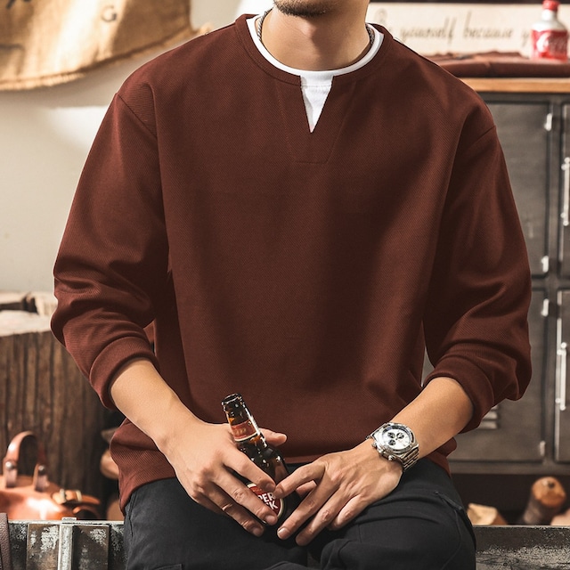 Key neck vintage two piece sweat ( 3color )