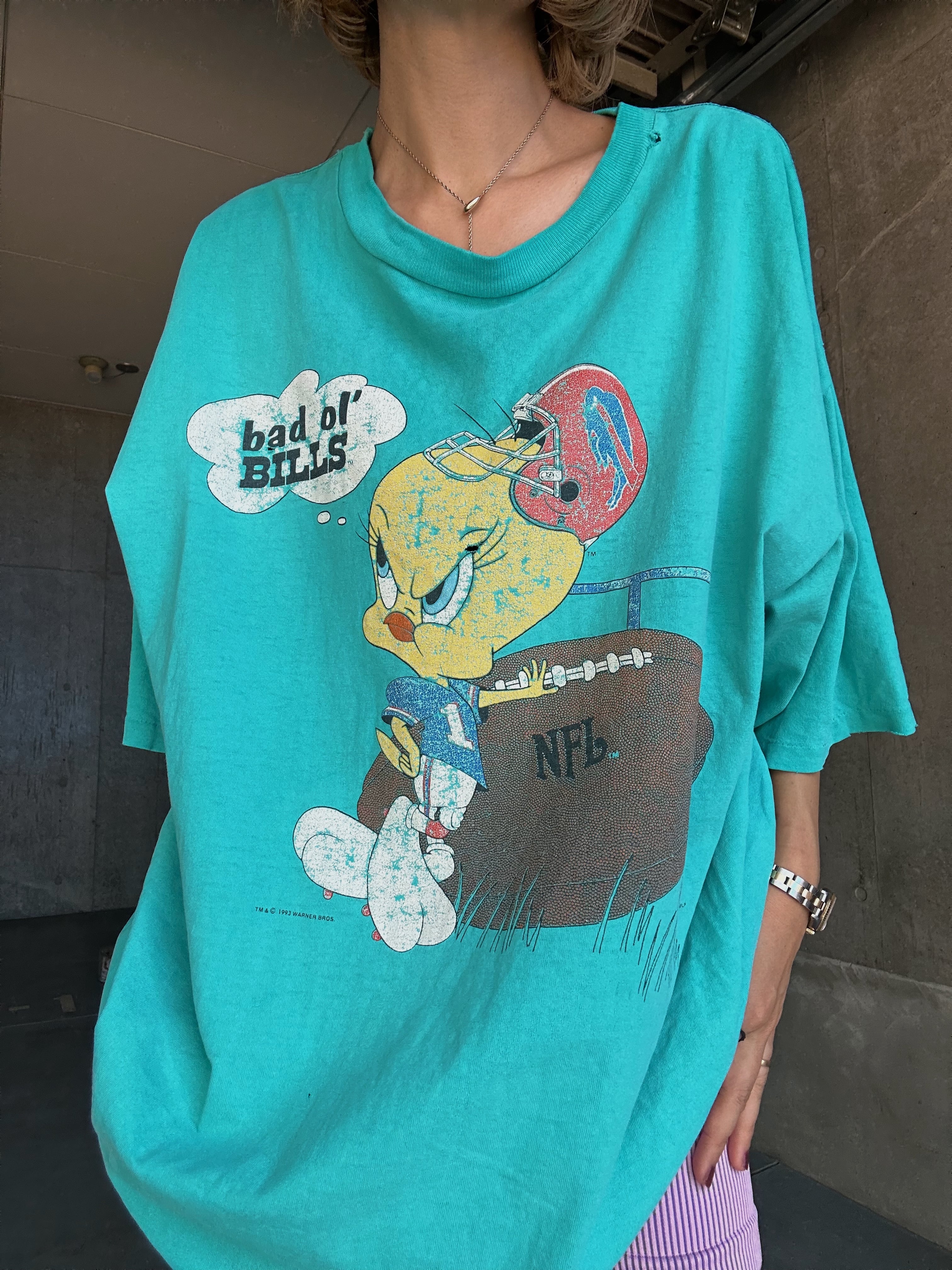 (CS2050)90‘s NFL Buffalo Bills×Tweety Bird printed T-shirt made in USA