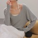 【2点セット】2色／Uネックトップス+ホルターネックキャミ ・22397