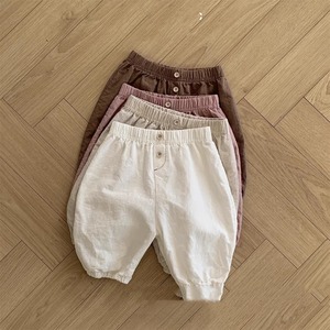 【BABY&KID】夏新作　薄い無地ワイドパンツ