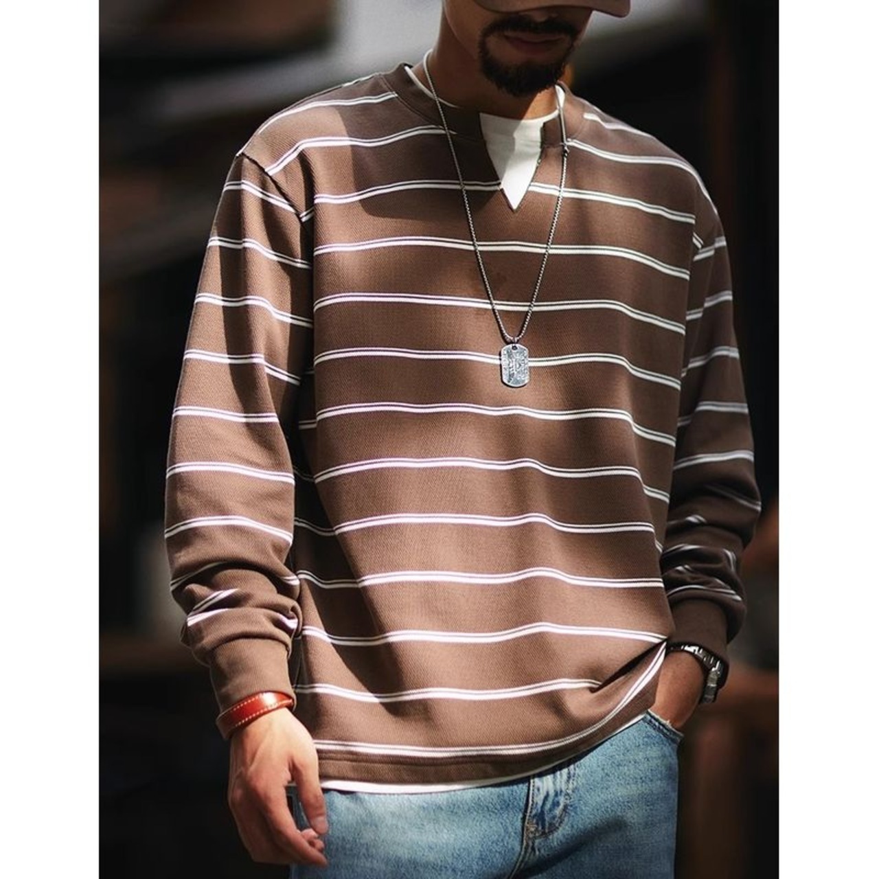 フェイクレイヤード ボーダープルオーバー 10183