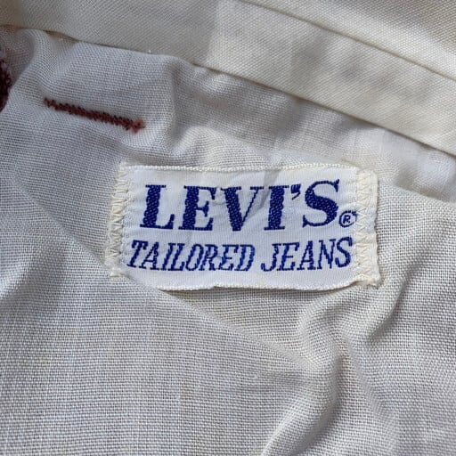 70's LEVI'S リーバイス TAILORED JEANS Big E ストライプフレアパンツ ピンク系 42TALON USA製 W31 希少  ヴィンテージ | agito vintage powered by BASE