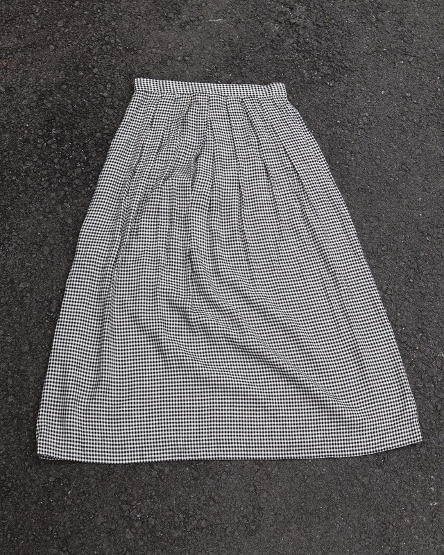Gingham Check Pleated Skirt